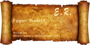 Egger Rudolf névjegykártya